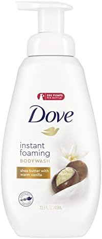 Dove Instant Foaming Body Wash with NutriumMoisture Technology Shea Butter with Warm Vanilla Effectively Washes Away Bacteria While Nourishing Your Skin 13.5 oz