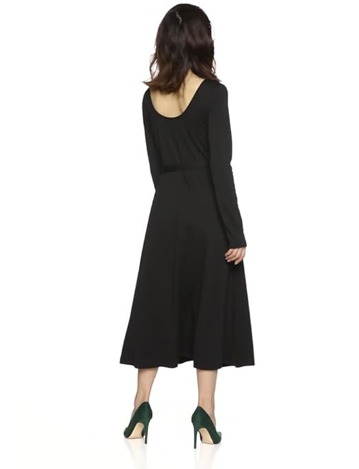 Amazon Co Jp ミラオーウェン 背中あきスケーターカットワンピース 0 09wco レディース Blk 日本 1 日本サイズ9 号相当 服 ファッション小物