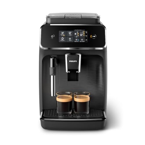 Philips 2200 Series Fully Automatic Espresso Machine, Classic Milk Frother, 2 Coffee Varieties, Intuitive Touch Display, 100% Ceramic Grinder, AquaClean Filter, Aroma Seal, Black (EP2220/14)