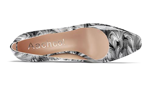 Aachcol Women Kitten Low Heel Pumps Slip-on Square Toe Dress Shoes Office Party 2 Inch4