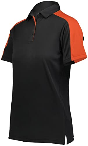 Augusta Sportswear Womens Bi-Color Vital Polo L Black/Orange #TOP5