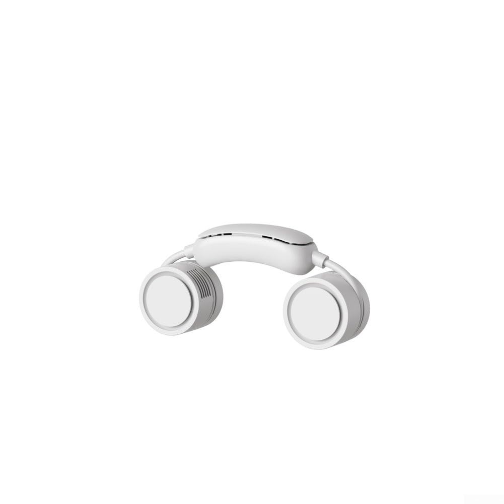 Ventilateur de cou portable pour refroidissement réglable à 360°, 3 réglages et batterie 1600 mAh pour les voyages en plein air d'été, refroidisseur d'air personnel mains libres en vert