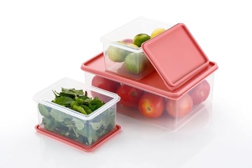 Image of VYOOx Airtight Plastic Storage Containers Set of 3(750ML-2,1500ML-1) for Kitchen, BPA Free Dry Fruit & Snacks Storage Boxes, Pantry Organizer, Leak Proof Food Storage Containers
