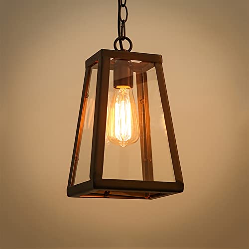 Lampe suspendue vintage avec chaîne en métal vieilli pour décoration de café