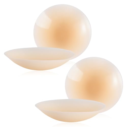 AibeiYinger 2 Pairs Non-Adhesive Nipple Covers for Women Reusable Silicone Bra Inserts Invisible Anti-Slip Pasties for Wedding & Backless Dresses