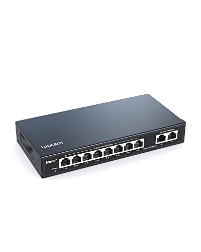 8 Port Gigabit PoE Switch with 2 Gigabit Uplink Port, 96W for 8 Port PoE+ 1000Mbps, IEEE802.3af/at Unmanaged Ethernet Network Switch, Plug and Play
