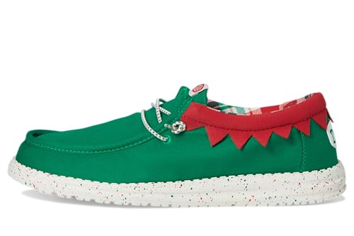 HEYDUDE Men's Wally Holiday Elf Green/Red Loafer Flat4