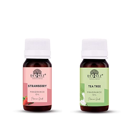 Image of Devinez Strawberry, Tea Tree Aroma Oil for Diffuser /Ultrasonic Aroma Diffuser /Tealight Diffuser /Reed Diffuser, 30ml Each