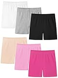 Resinta 6 Pack Girls Bike Shorts Under Dress Dance Cartwheel Shorts for Toddler Kids Summer Clothes Multicolor