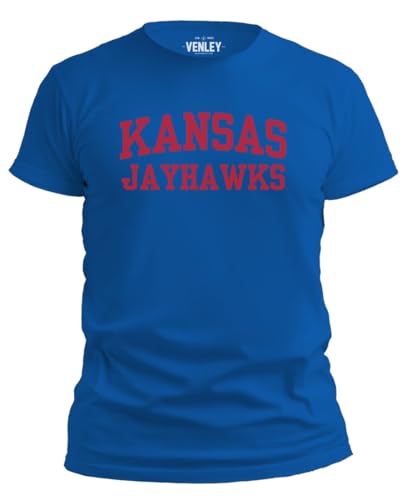 NCAA Officially Licensed Apparel Gameday University of Kansas KU Jayhawks Logo Unisex OCKAN01 T-Shirt Kansas03T Blue XX-Large