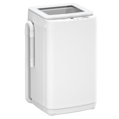 Auertech 14 lbs Portable Washing Machine, Fully Automatic Portable Washer with Glass Lid, 10 Wash Cycles, Compact Capacity Washer and Spin Dryer Combo with...