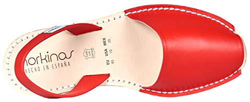 Women's Flat, Handmade, Eco-Friendly Avarcas (6, Red)2