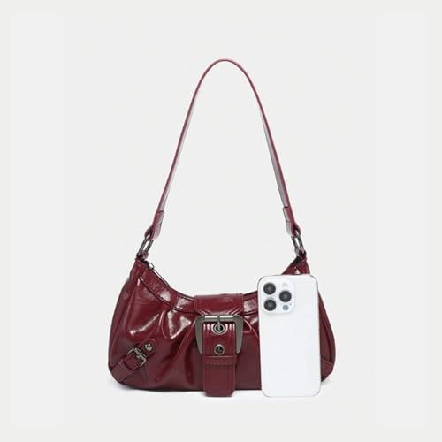 Image of Women's Y2K Purse Shoulder Bag Top Handle Handbag Small Punk Hobo Clutch Purses Bags Trendy Trendy Leather Buckle Punk Purses