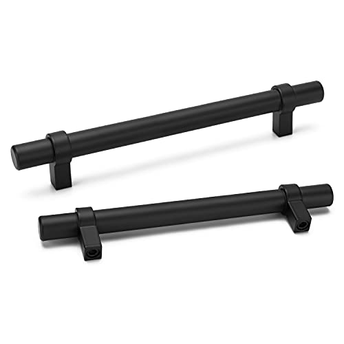 Peaha 12 Pack Black Cabinet Pulls 3-1/2 Inch Hole Center Hardware Drawer Handles for Kitchen Cupboard Dresser