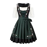SightYoung Women Oktoberfest Costume,German Bavarian Dress for Women,Oktoberfest Traditional Dirndl Dress,Green,M