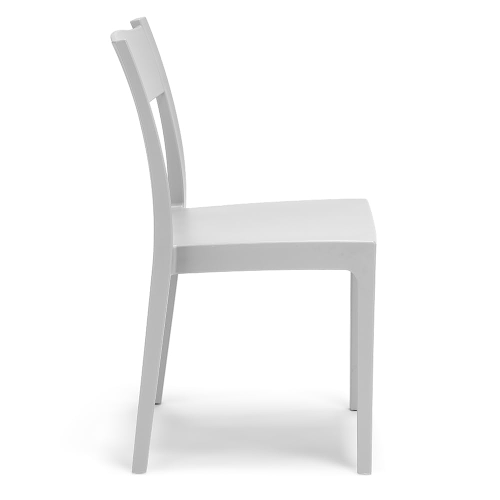 REDÒKASA Set 4 sedie in polipropilene VESTA, impilabile, resistente ai raggi UV, design moderno, ideale per sala da pranzo, cucina, sala d’attesa, bar, ristoranti o giardino (Bianco, 4)