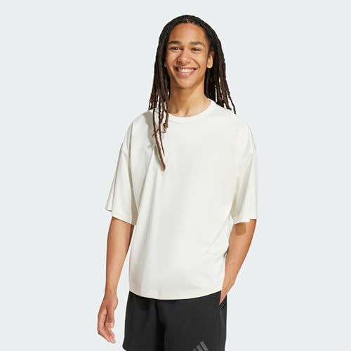 Shirt adidas Homme Soft Lux Off White taille XXL vêtement décontracté col rond