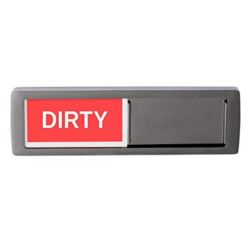 Nano shield Dishwasher Magnet Clean Dirty Sign [Upgraded Metal Design] 2021 New Decorative Dishwasheer Indicator Slider Reminder with Sticky Tab Adhesion, Sliding Signs Cool Kitchen Gadgets - Black