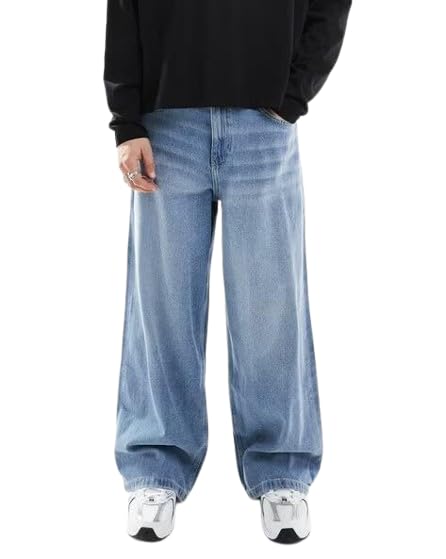 Image of M Q Denim Men Loose Fit Denim Jeans | Whisker Spray | Mid Rise & Pure Cotton | Daily Casual Wear