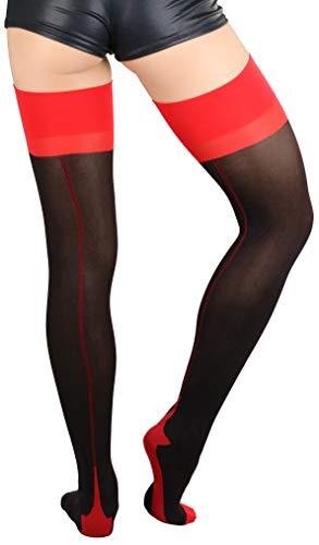 Image of ToBeInStyle Nylon Two Toned Cuban Heel Closed Toes Stockings