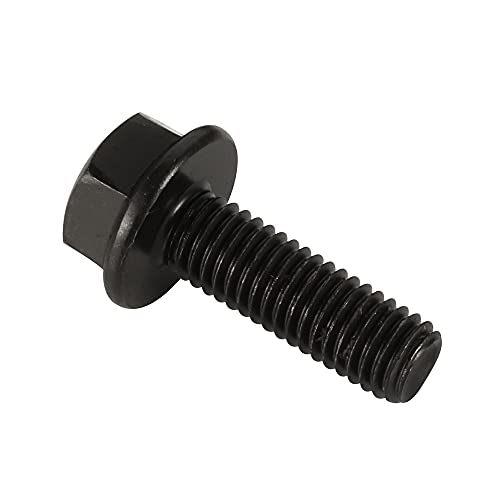 Image of M6 x 40mm Flanged Hex Head Bolts, Alloy Steel 10.9 Class, Black Oxide Finish, Partially Threaded, 15 PCS