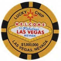 Las Vegas Tin Magnet $1 Million Gold Poker Chip 2.5' Across Very Large...