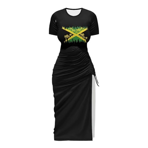 Image of Short Sleeve Dress for Women,Sexy Bodycon Dress,Plus Size Slit Dress,String Design s-4xl