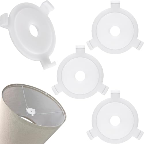 OIIKI 4pcs Lamp Shade Adapter Ring White E27 Lamp Shade Reducer Rings Plastic Lampshade Adapter Converter Replacement for Pendant Desk Light