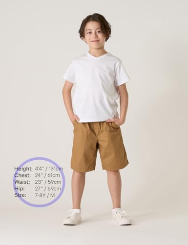 Image of LAPASA Boys & Girls Cotton T-Shirts 4 Pack Tagless Tees for 3T-13Y Kids K01 | Ribbed Crewneck & V Short Sleeve Undershirts for Toddlers and Teens. Soft, Breathable, Ideal for School /Daily Wear /Sport