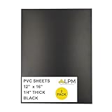 PVC Sheet, Expanded PVC Plastic Sheets, ABS Plastic Sheet - 12' X 16' Thin Rigid Plastic Sheet, Black PVC Sheets for Crafts, PVC Board, 1/4' Thick (2 Pack)