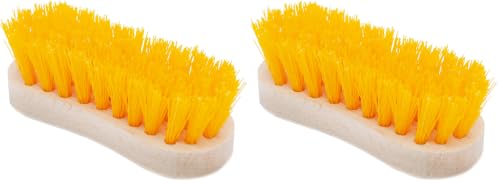 Image of Stiff Bristle Brush - Scrub Brush for Deep Cleaning, Hand Brush with Hard Bristles, Utility Nylon Brush for Indoor and Outdoor, Wooden Boot Hand Scrubber, Scrubbing Brush Heavy Duty (Pack of 2)