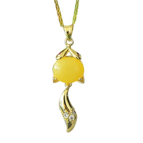 Collier renard argent et cire d'abeille naturel bijou bohème chic au quotidien