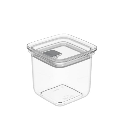 Image of All Time Modular Plastic Storage Container 450ml | Food Grade Kitchen Storage Jar with Silicone Gasket Lid | Airtight Multipurpose Container for Snacks, Dry Fruits & Pantry Storage - Transparent