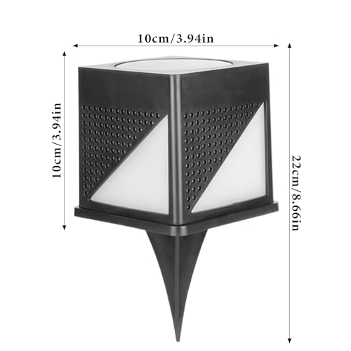 Pillar Solar Lights, Waterproof Outdoor Lamp Post, Outdoor Solars Column Lighting, Sturdy LED Square Design, 800mAh Energy Saving Solar Lamp, Landscape Fence Garden Post Light for Villa Courtyard Use – Image 6