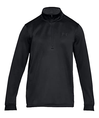 Under Armour Fleece Sudadera para Hombre, Camiseta de Manga Larga con Media Cremallera, Sudadera de Deporte Transpirable y elástica, Black/Black...
