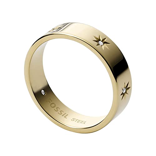 Fossil Ring Für Männer Sutton, Breite: 3,6mm Gold-Edelstahl-Ring,...