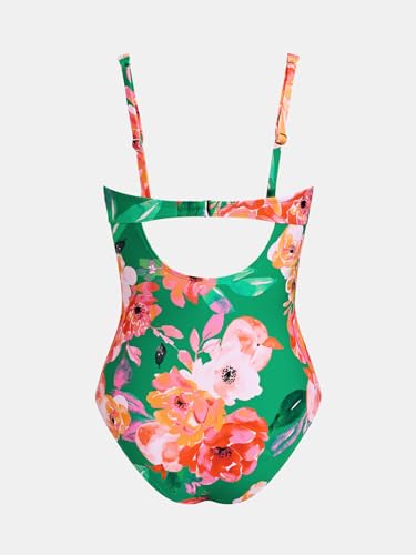 Image of CUPSHE Women's One Piece Swimsuit Bathing Suit Square Neck Back Cut Out Drawstring Self Tie Back Hook
