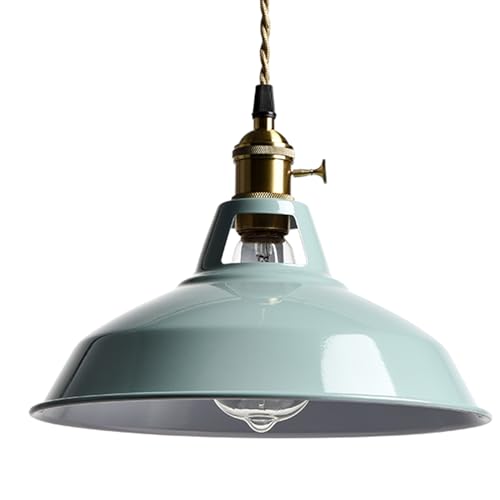 Image of YUBOLE Modern Macaron Plug-in Plendant Light,10.6-Inch Metal Barn Shade