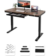 Amazon | HOMAYA 昇降デスク 電動 コンセント/USB-A/Type-C/引出し付き
