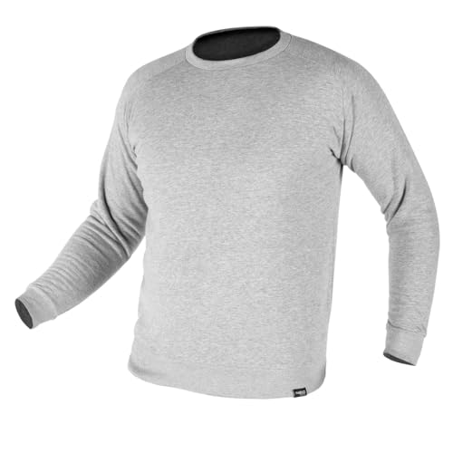 NEO TOOLS Pull en tricot à col rond pour homme Gris/noir/gris mélangé Taille S à 3XL Couleur unie Pull en tricot avec col rond | Sweat-shirt à col rond pour hommes Vêtements de travail Pull de travail