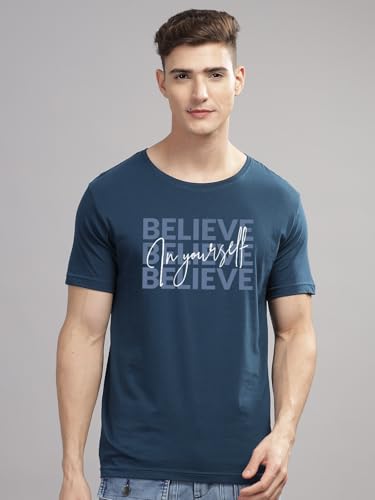 Image of ADRO 100% Cotton Lycra Tshirts for Men Combo Pack of 3 | Regular Fit | Printed T Shirt | Round Neck Half Sleeve| Mens Tshirts
