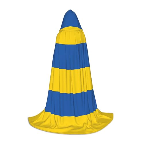 Déguisement cape à capuche Ukraine avec coupe longue et fluide pour rassemblement