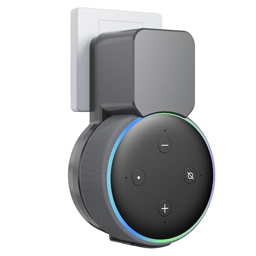 Image of Echo Dot Wall Mount Holder for 3rd Generation, Space Saving Accessories Smart Home Speakers, Clever Echo Dot(3rd Gen) Accessories with Built-in Cable Management Without Messy Wires-Gray