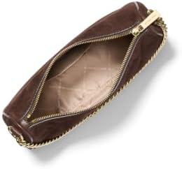 Michael Kors Women's Carmela Medium Convertible Crossbody Bag, Gold-Tone Hardware/Suede/Nutmeg - 3