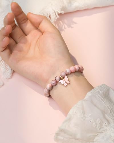 6-10 Year Old Birthday Natural Stone Butterfly Bracelet Gifts3