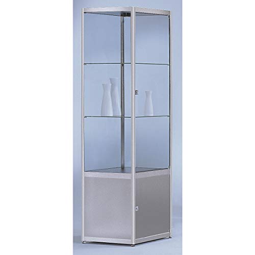BST INSIDE Staufachvitrine - quadratisch, 2 Böden, Unterschrank - HxBxT 1820 x 400 x 400 mm - Glasvitrine…
