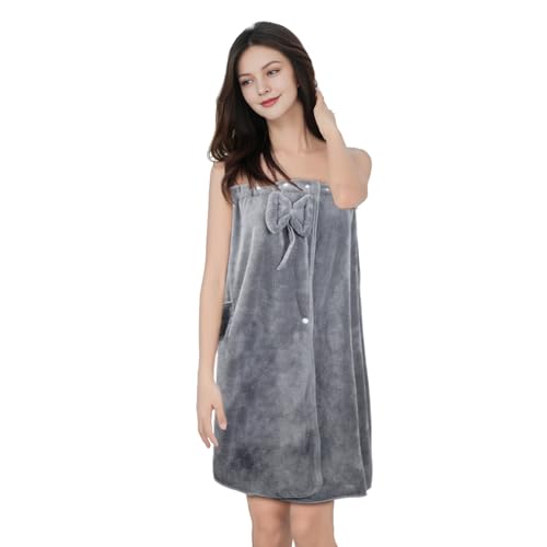 Kaslaider Femme Serviette de Bain, Doux Confortable Peignoir de Bain, Femme Paréo de Bain Microfibre, Robe Tube Serviette de Bain pour Sauna Piscine Gym...