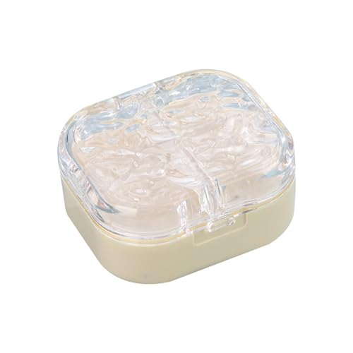 ピルケース 携帯用 透明 大容量 薬ケース サプリケース サプリメントケース 小分け 仕切り付き 薬入れ 薬入れケース 薬収納ケース 持ち運び便利 防湿 軽量 抗菌 おしゃれ (イエロー, 7.5*6.5*3.5p)