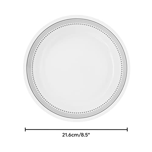 Image of Corelle Dinnerware Set (4pc Set, Mystic Gray)-Set for 4 | Includes 4 x Side Plates | 80% Recycled Glass | 3 X More Durable, Half the Space & Weight of Traditional Ceramic