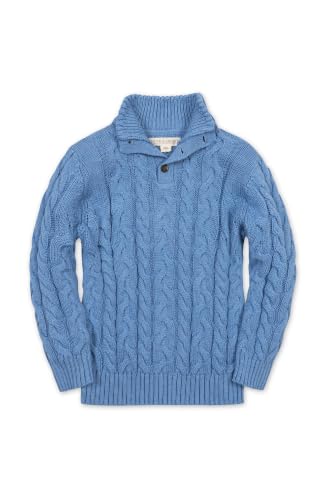 Image of Hope & Henry Boys' Mock Neck Cable Sweater with Button Placket